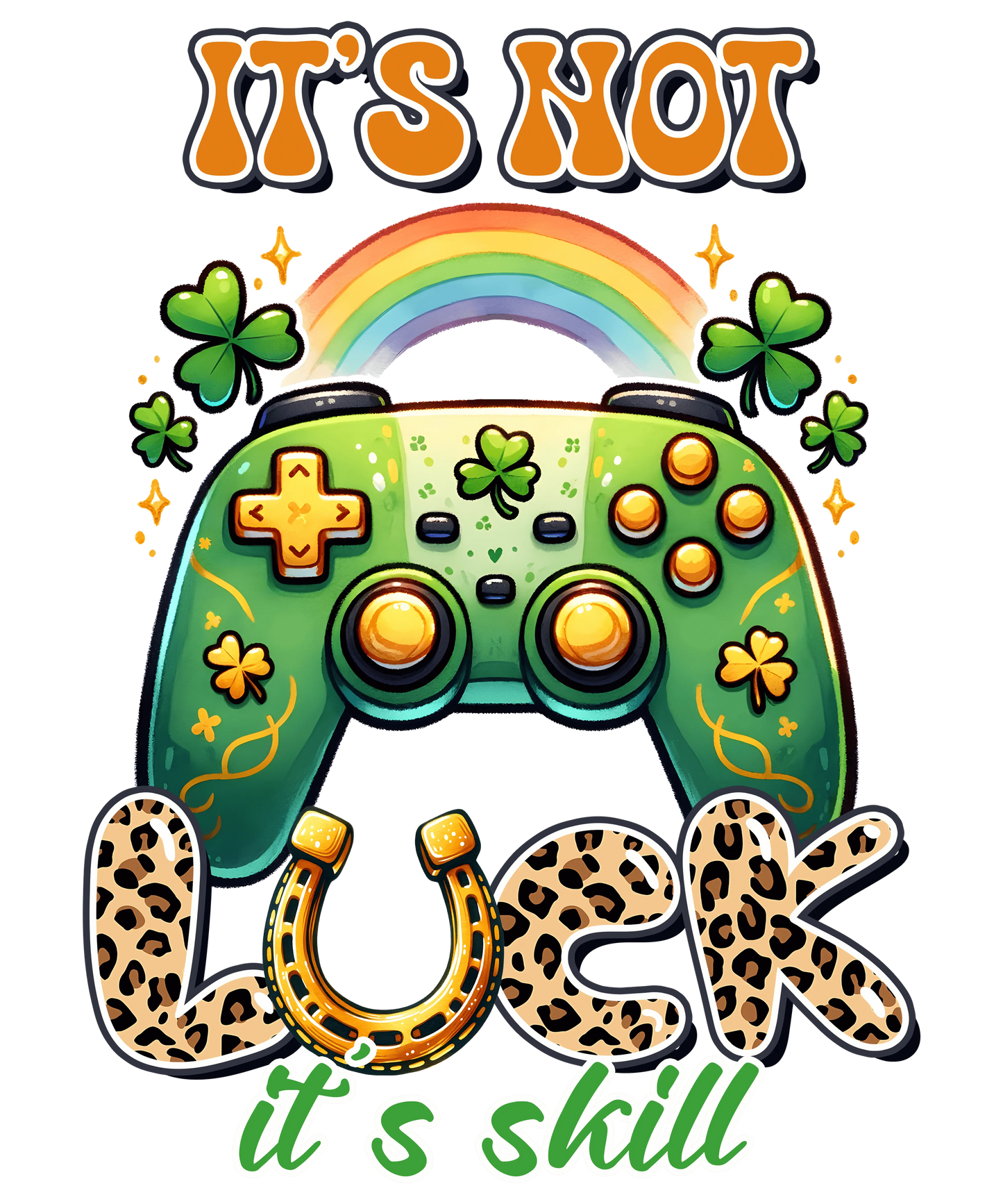 Patricks Day Cool Gamer Design - DTF Ready To Press