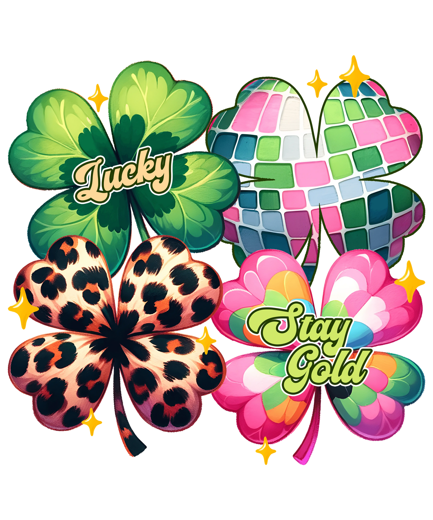 Retro Stay Gold Lucky Saint Patricks Day Design - DTF Ready To Press