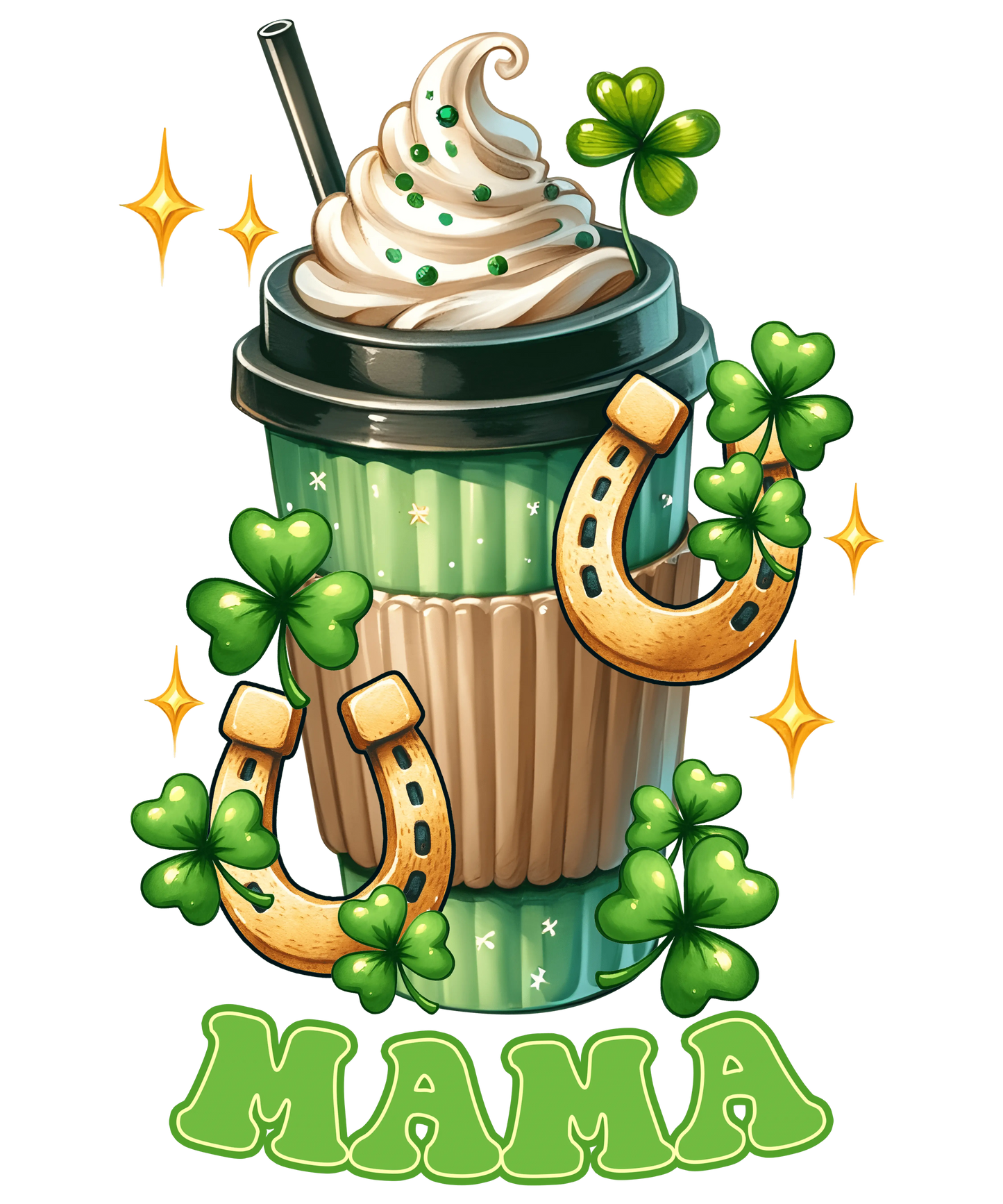 Saint Patricks Day Cute Mama Design - DTF Ready To Press