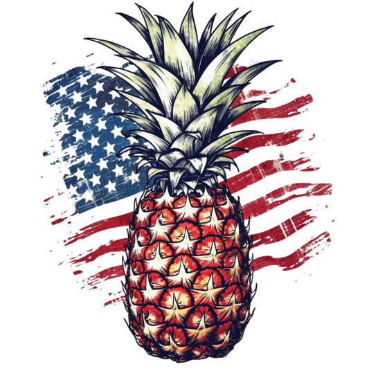 4th Of July Pineapple Design - DTF Ready To Press