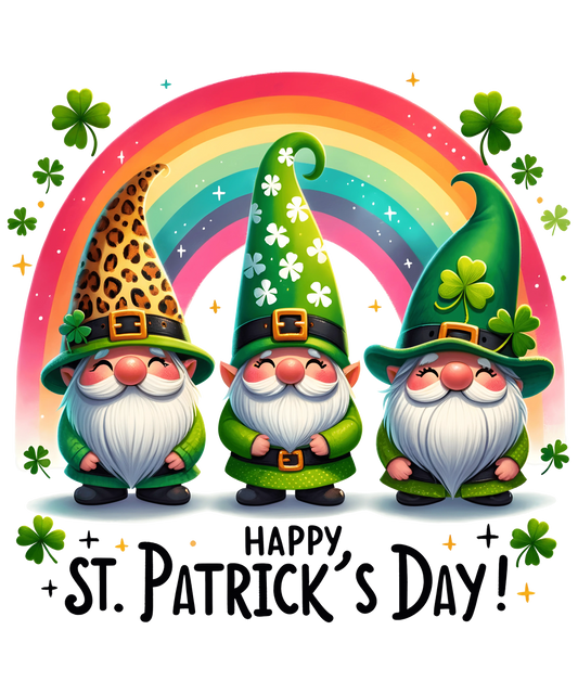 Happy ST. Patrick's Day Irish Gnome Design - DTF Ready To Press