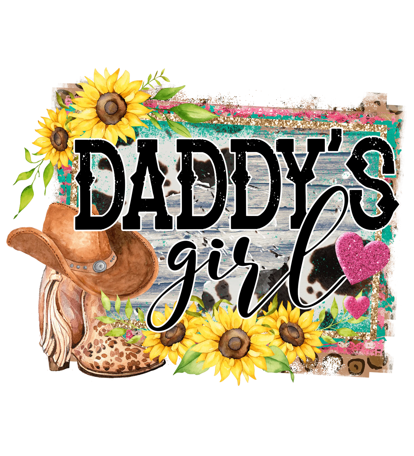 Daddy's Girl Sunflower Design - DTF Ready To Press