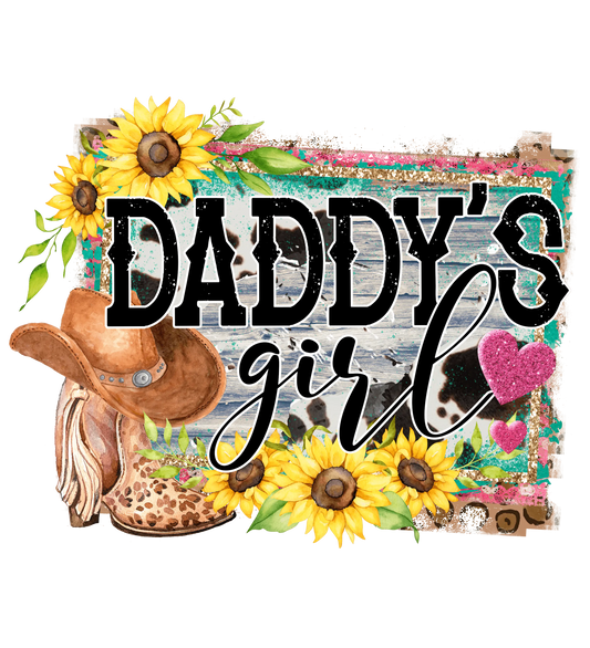Daddy's Girl Sunflower Design - DTF Ready To Press