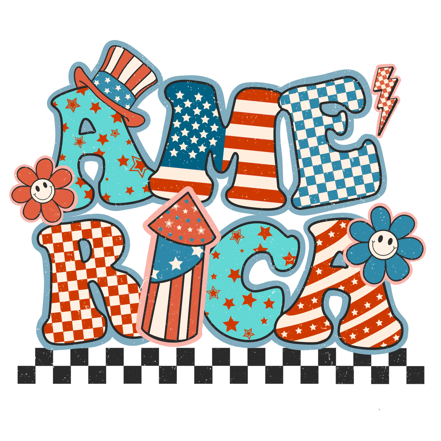 4th Of July America Design - DTF Ready To Press