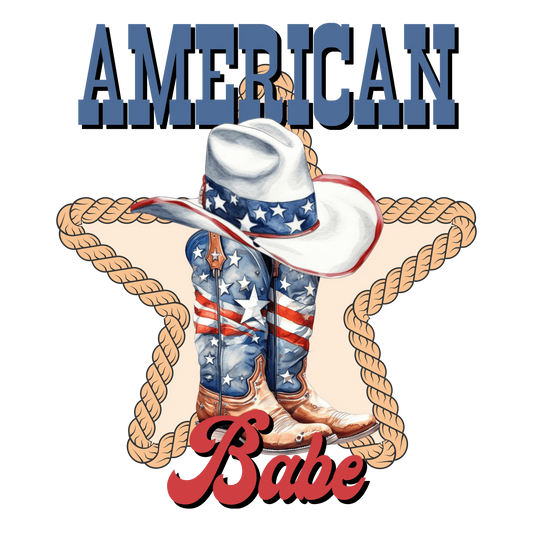 American Babe 4th Of July Design - DTF Ready To Press