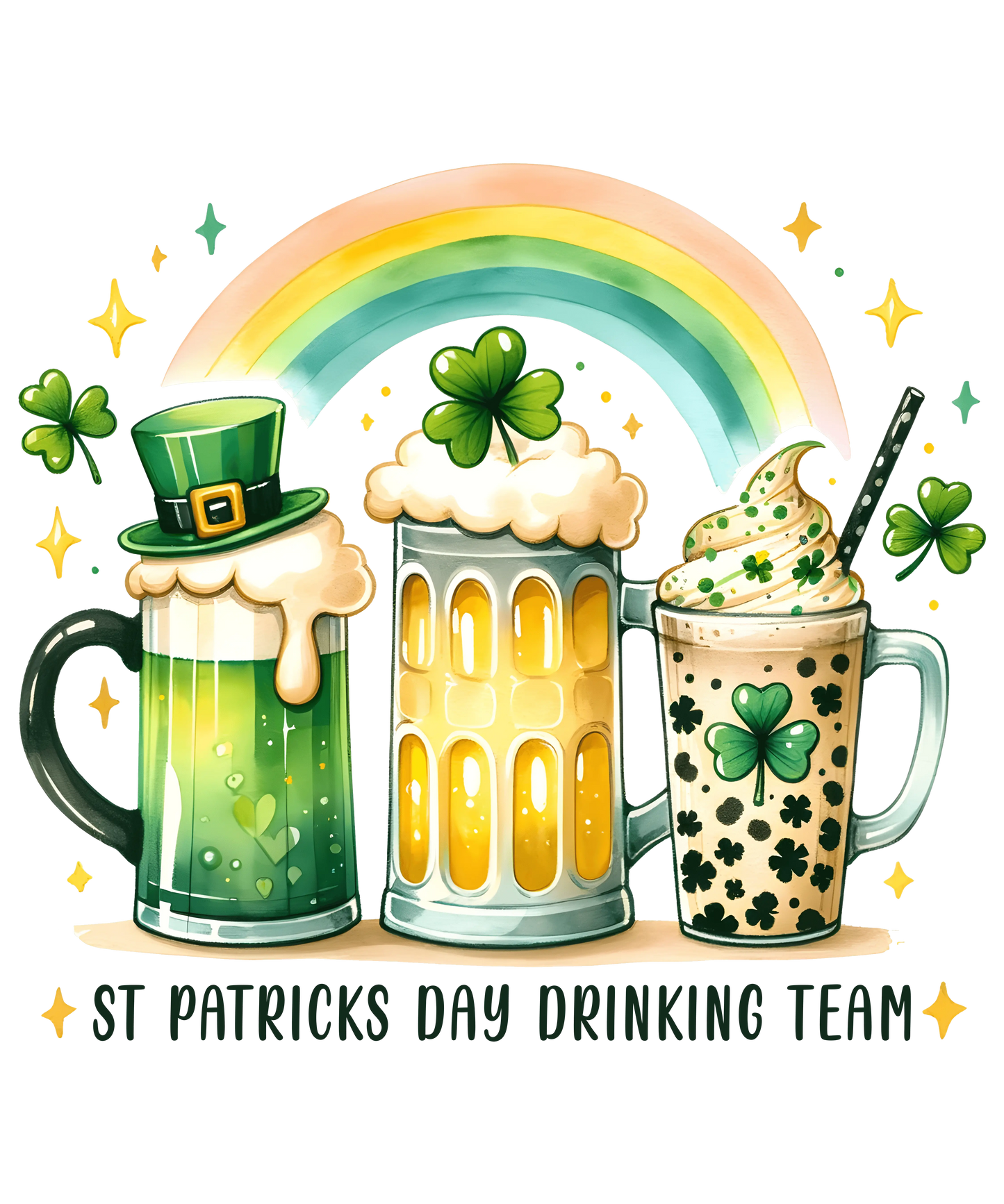 Saint Patrick's Day Funny Drinking Team Design - DTF Ready To Press