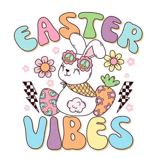 Retro Easter Vibes Design - DTF Ready To Press