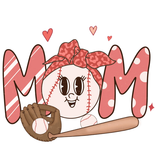 Retro Baseball Mom Design - DTF Ready To Press
