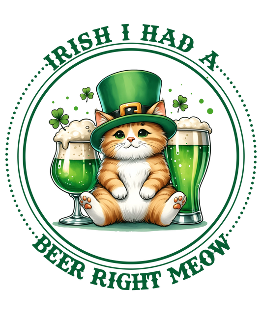 Saint Patrick's Day Cute Kitten Design - DTF Ready To Press