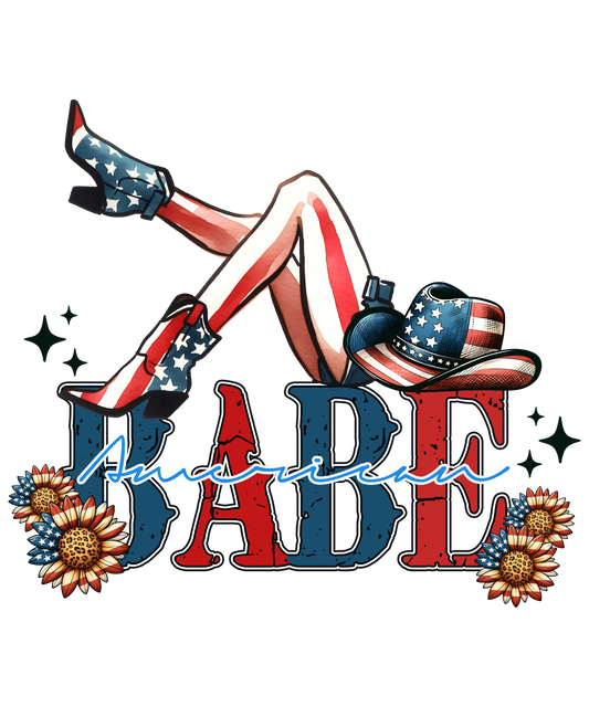 American Babe Western Design - DTF Ready To Press