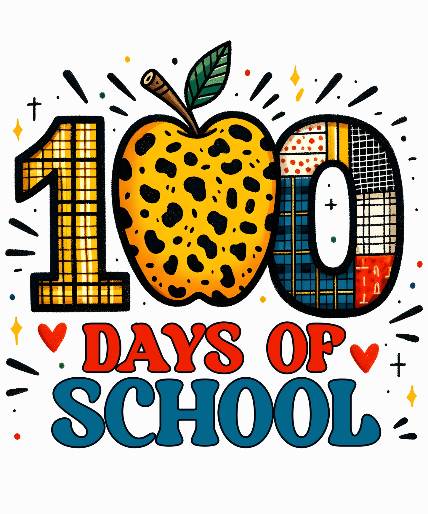 Cool 100 Days Of School Design - DTF Ready To Press