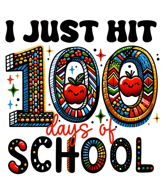 I Just H��t 100 Days Of School Design - DTF Ready To Press