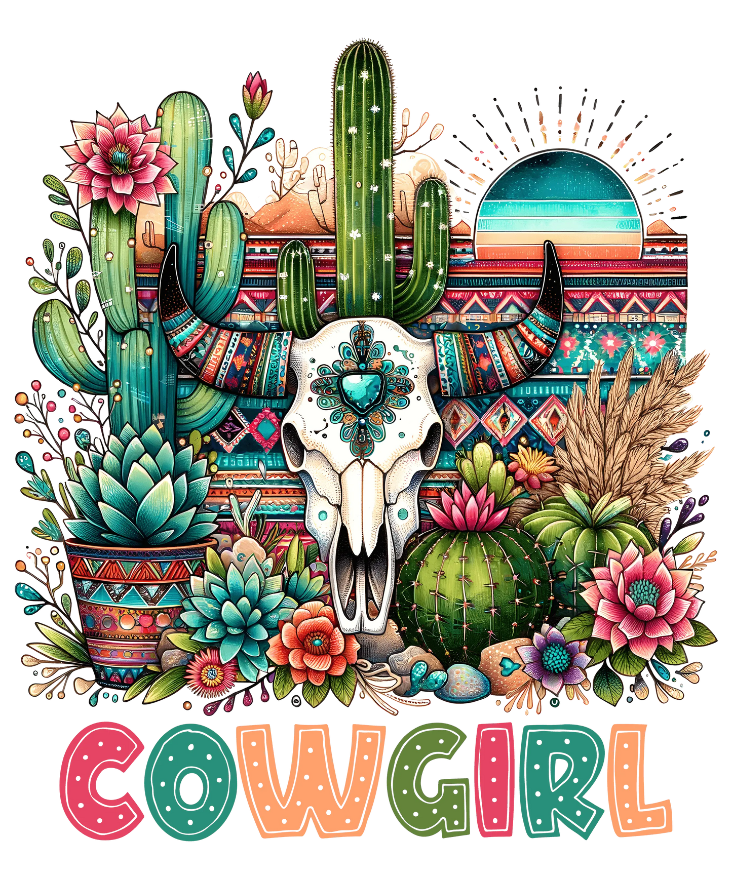 Cow Girl Western Design - DTF Ready To Press