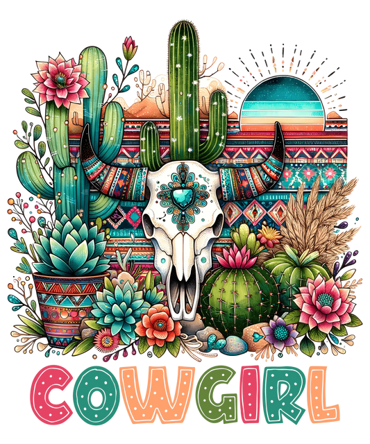 Cow Girl Western Design - DTF Ready To Press