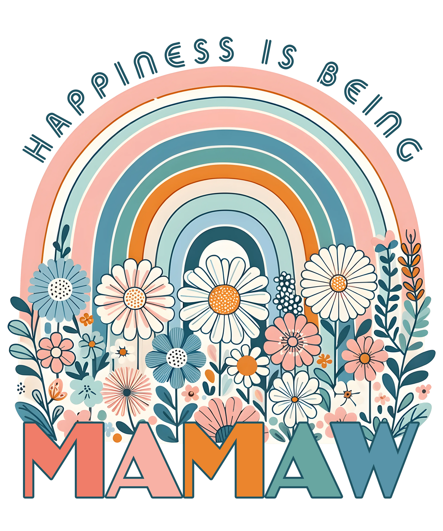 Happines Is Being MamawDesign - DTF Ready To Press