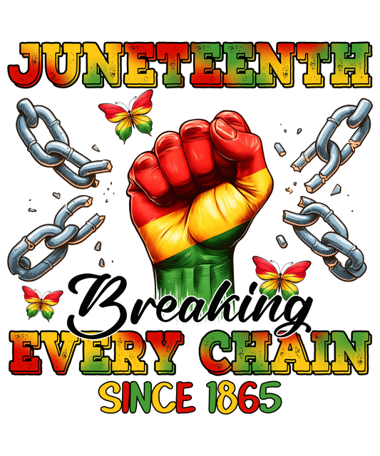 Juneteenth Breaking Every Chain Since 1865 Design - DTF Ready To Press