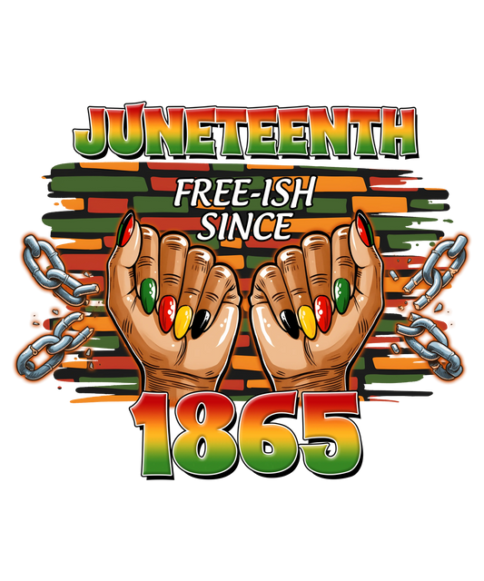 Juneteenth Free-ish Sınce 1865 Design - DTF Ready To Press