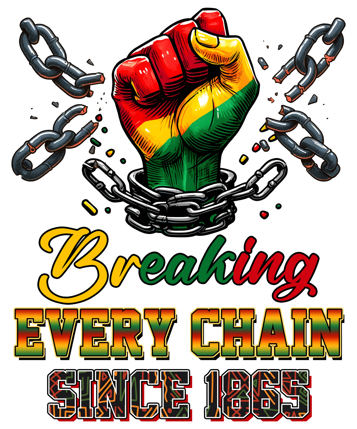 Breaking Every Chain Juneteenth Design - DTF Ready To Press
