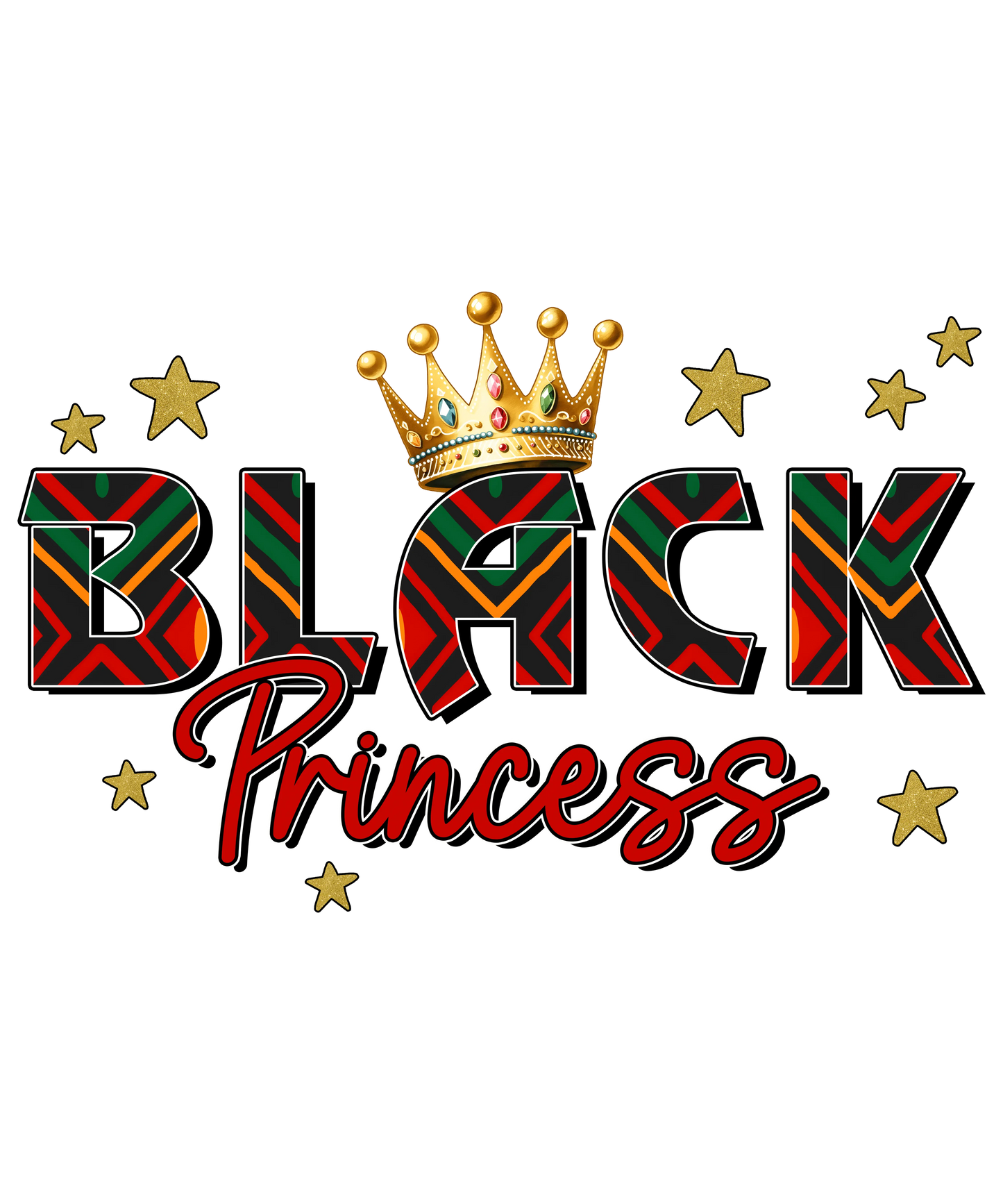 Black Princess Juneteenth Design - DTF Ready To Press