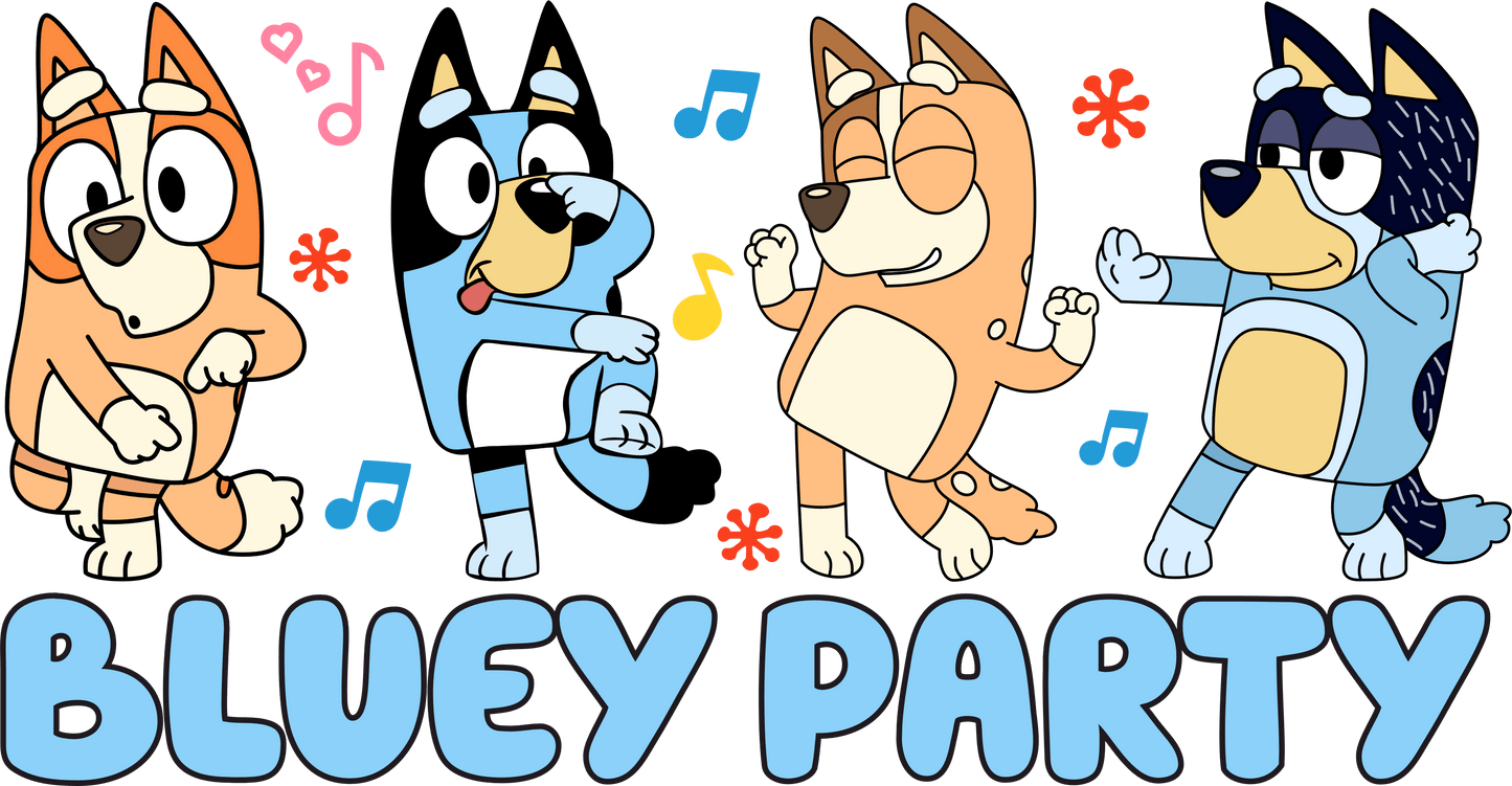 Friends And Bluey Party Design - DTF Ready To Press