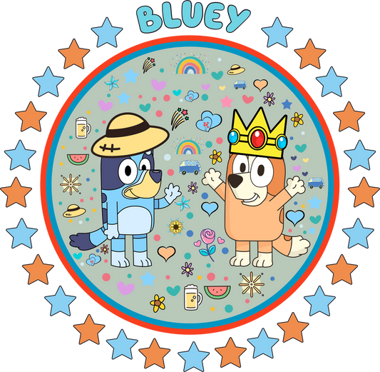 Bluey And Bingo Party Design - DTF Ready To Press