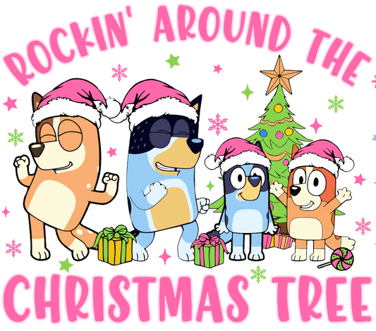 Bluey Christmas Tree Design - DTF Ready To Press
