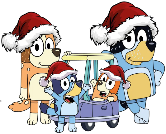 Bluey Christmas Design - DTF Ready To Press