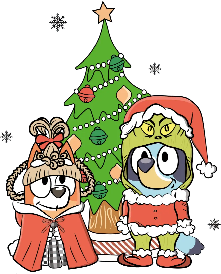Bluey Christmas Design - DTF Ready To Press