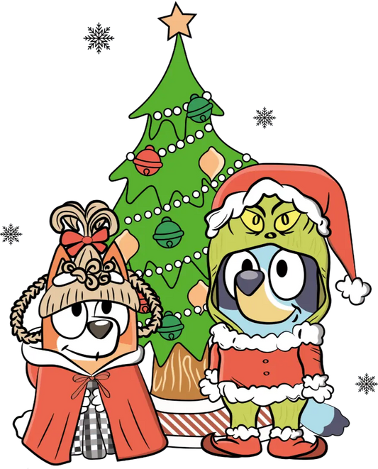 Bluey Christmas Design - DTF Ready To Press