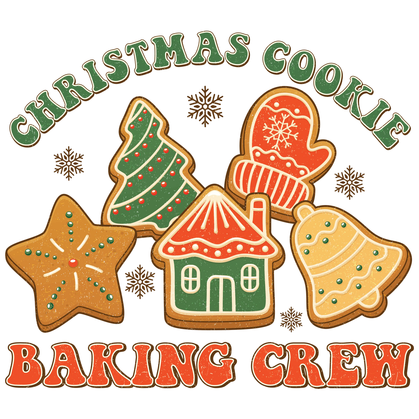 Christmas Cookie Baking Crew Design - DTF Ready To Press