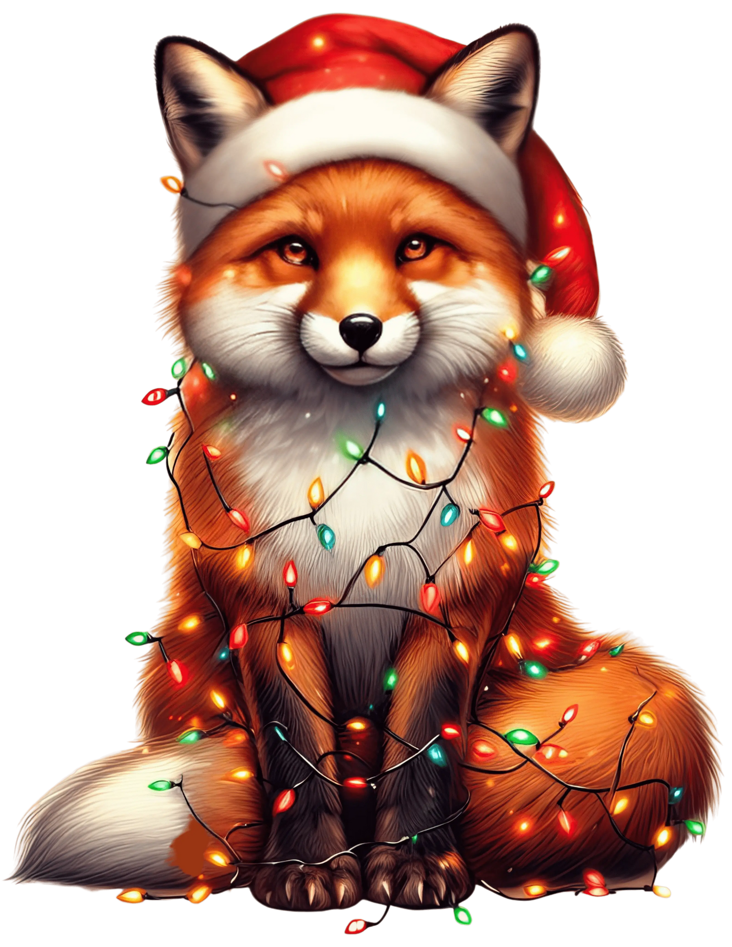 Christmas Fox Tree Design - DTF Ready To Press