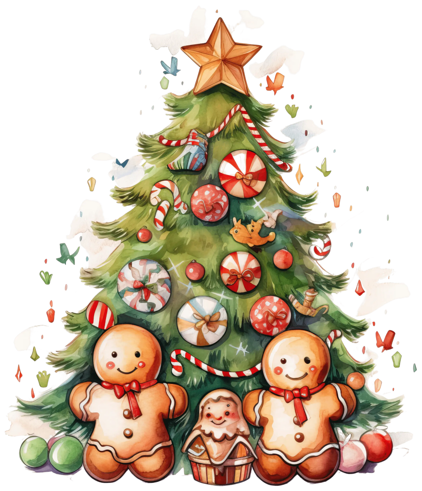 Christmas Gingerbread Tree Design - DTF Ready To Press