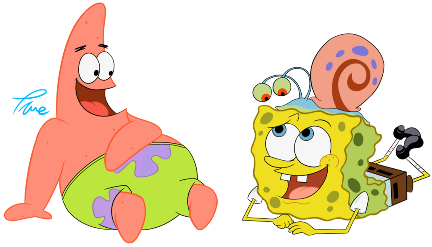 Sponge Bob True Friends Cartoon Design - DTF Ready To Press