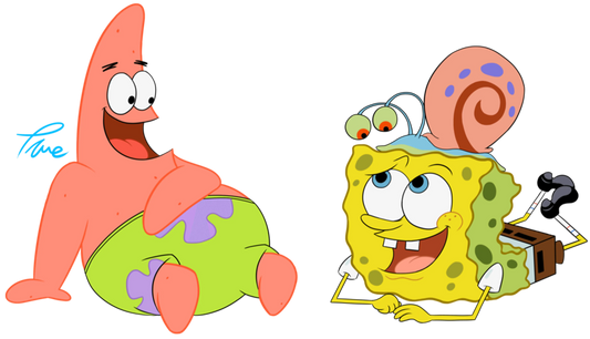 Sponge Bob True Friends Cartoon Design - DTF Ready To Press