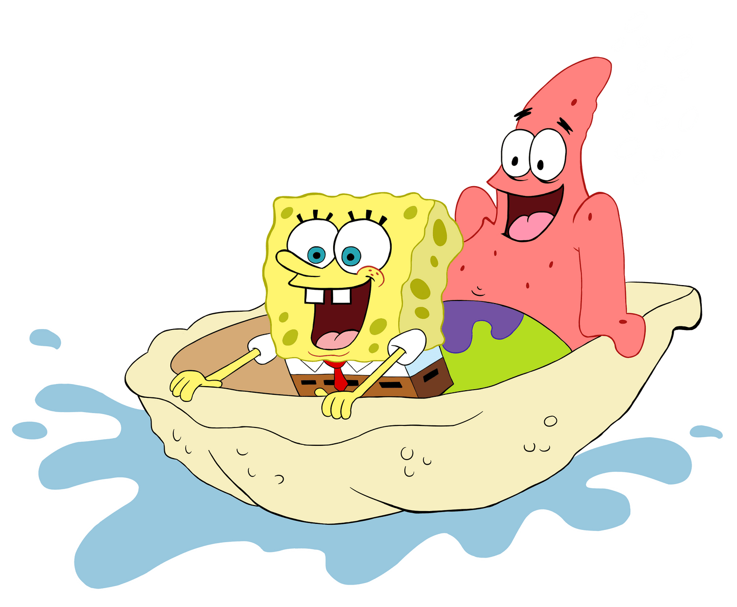 Sponge Bob And Patrick Rafting Cartoon Design - DTF Ready To Press