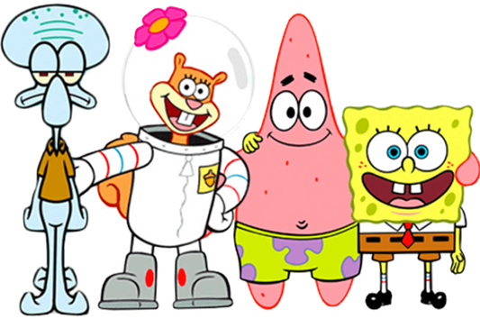 Sponge Bob Friends Cartoon Design - DTF Ready To Press