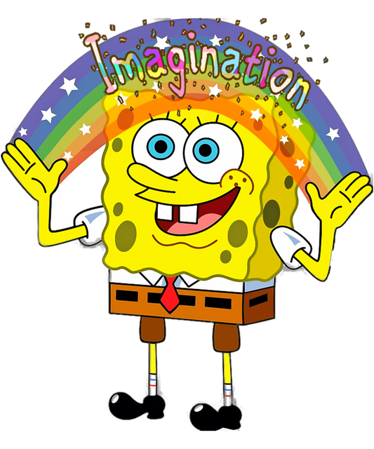 Imagination Sponge Bob Cartoon Design - DTF Ready To Press