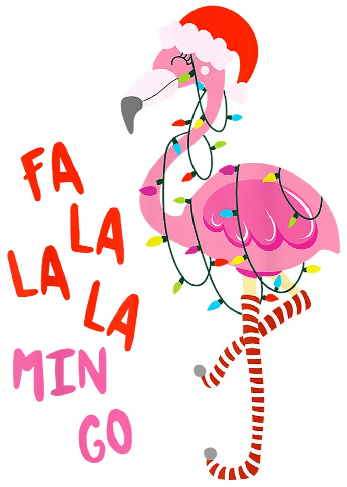 Christmas Flamingo Design - DTF Ready To Press