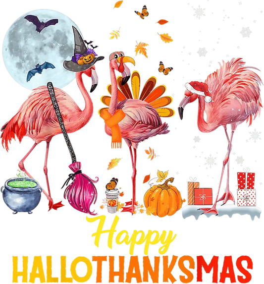 Happy Hallothanksmas Design - DTF Ready To Press
