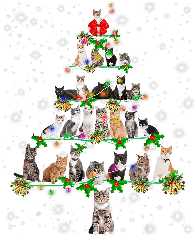 Christmas Cat Tree Design - DTF Ready To Press