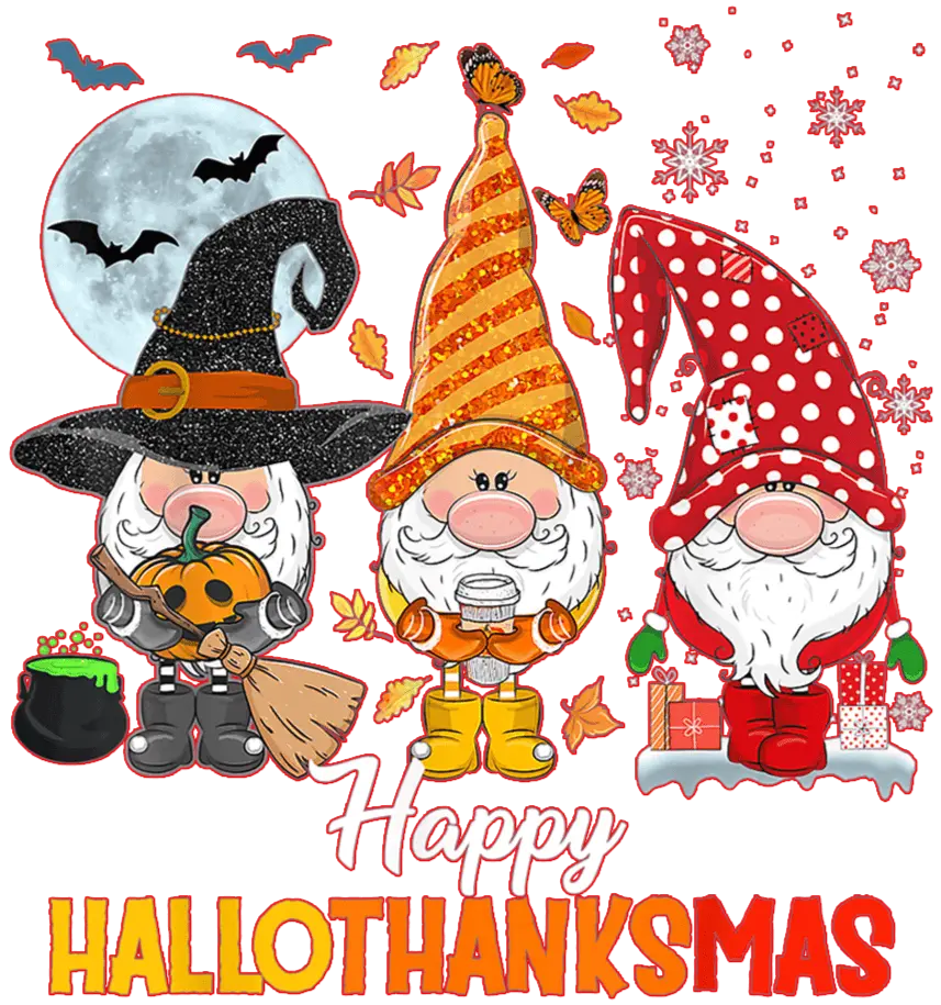 Happy Hallothanksmas Design - DTF Ready To Press