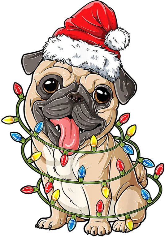 Christmas Dog Design - DTF Ready To Press