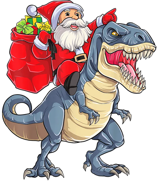 Christmas Dino Design - DTF Ready To Press