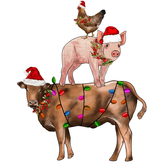 Christmas Farm Animal Design - DTF Ready To Press
