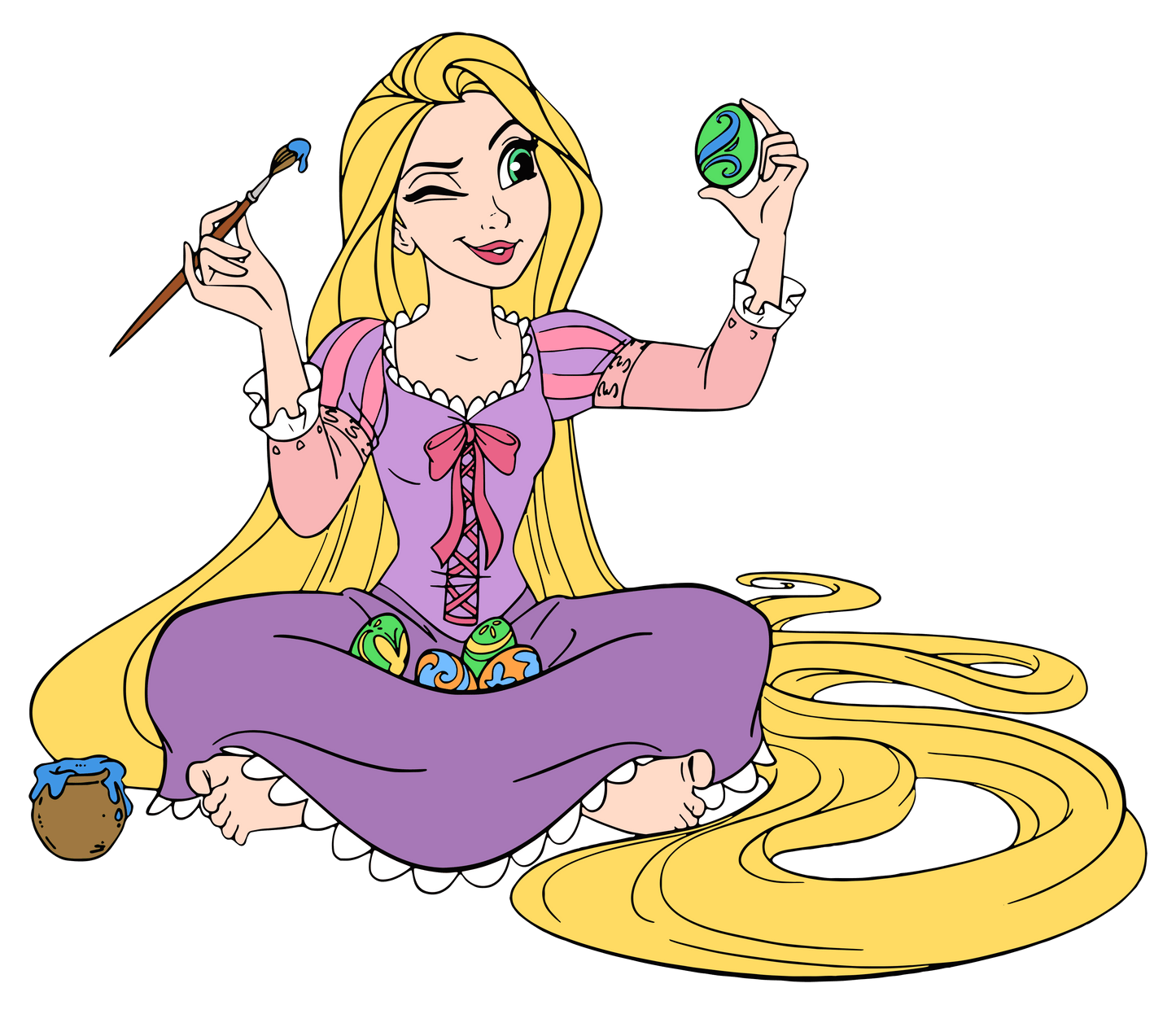 Tangled Rapunzel Easter Design - DTF Ready To Press