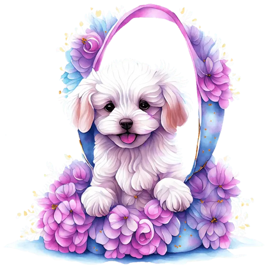 Cute Maltipoo Easter Design - DTF Ready To Press