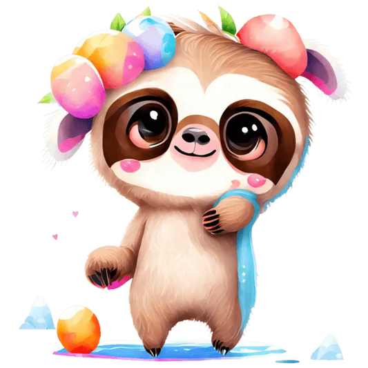 Easter Funny Sloth Design - DTF Ready To Press