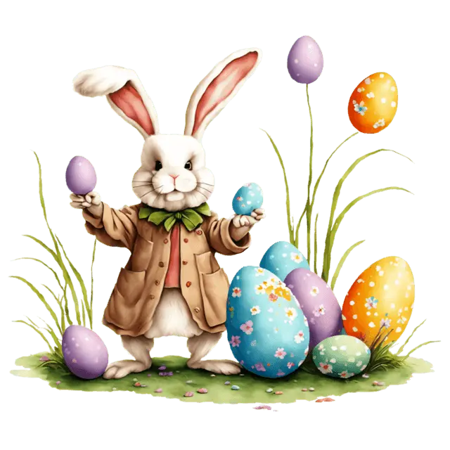 Bunny Egg Hunting Easter Design - DTF Ready To Press