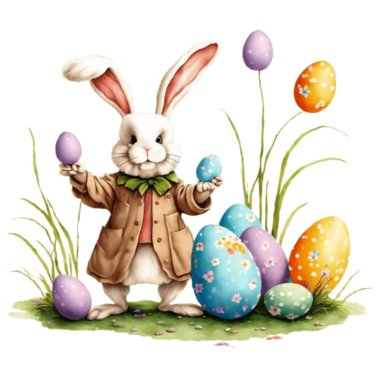 Bunny Egg Hunting Easter Design - DTF Ready To Press