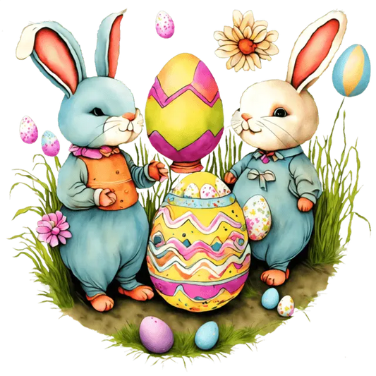 Bunny Egg Painting Easter Design - DTF Ready To Press